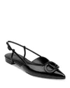 Dee Ocleppo Rome Pointed Toe Slingback Sandal In Black Leather