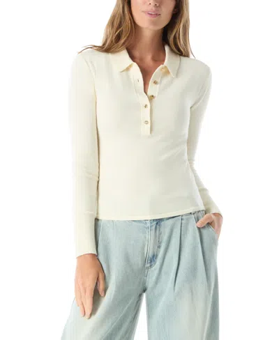 Dee Ocleppo Women's Sinead Long Sleeve Polo Sweater In White
