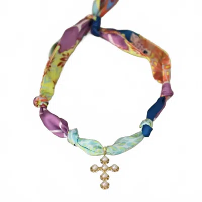Deep South Originals Women's Garden Scarf Necklace In Sunset In Pink