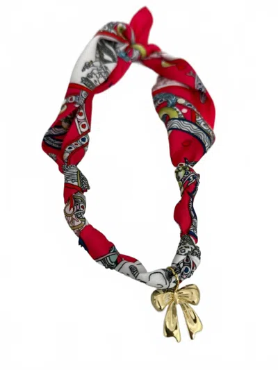 Deep South Originals Women's Scarf Necklace In Rodeo Rose In Multi
