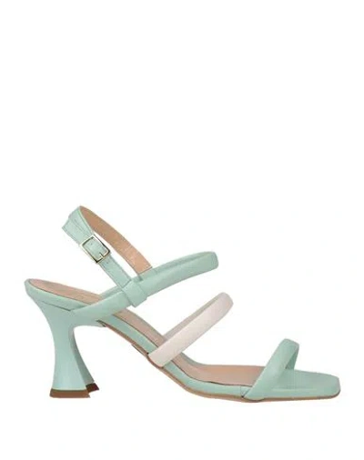 Deep Woman Sandals Light Green Size 8 Soft Leather