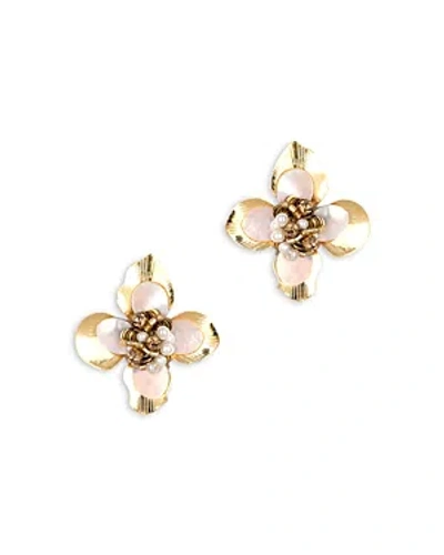 Deepa By Deepa Gurnani Azura Bead & Mother Of Pearl Flower Drop Earrings In Multi