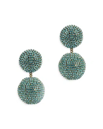 Deepa By Deepa Gurnani Krystal Rhinestone Drop Earrings In Green