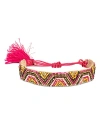 Deepa By Deepa Gurnani Miles Beaded Slider Bracelet In Pink/multi