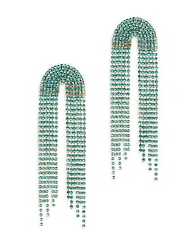 Deepa By Deepa Gurnani Warren Rhinestone Drop Earrings In Green