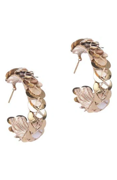 Deepa Gurnani Acacia Hoop Earrings In Gold