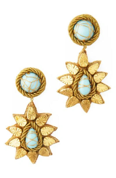 Deepa Gurnani Ade Statement Drop Earrings In Gold