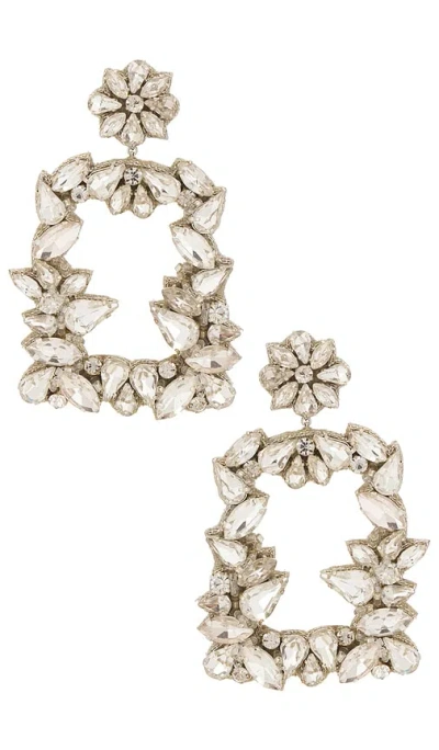 Deepa Gurnani Anushka Earrings In Silver
