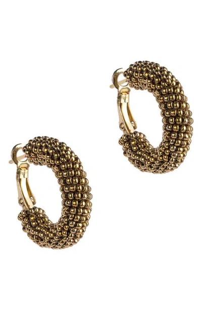 Deepa Gurnani Archie Hoop Earrings In Antique Gold
