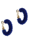 Deepa Gurnani Archie Hoop Earrings In Cobalt