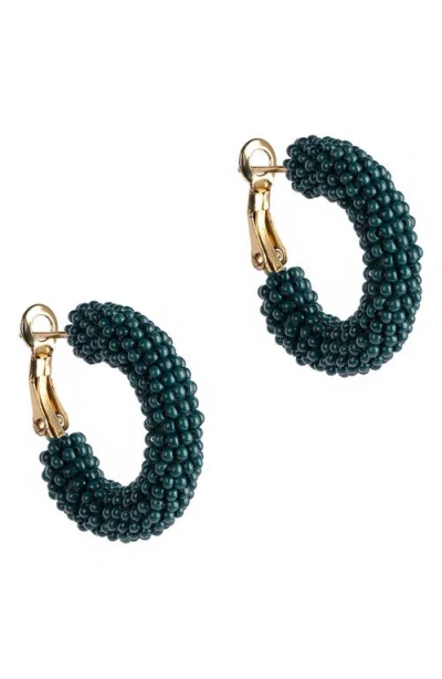 Deepa Gurnani Archie Hoop Earrings In Green