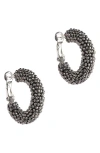 Deepa Gurnani Archie Hoop Earrings In Gunmetal