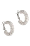 Deepa Gurnani Archie Hoop Earrings In Silver