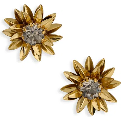 Deepa Gurnani Aretha Flower Stud Earrings In Gold