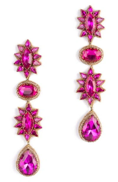 Deepa Gurnani Ariella Drop Earrings In Fuchsia