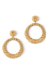 Deepa Gurnani Asta Beaded Frontal Hoop Earrings In Gold