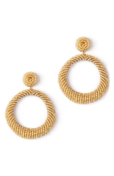 Deepa Gurnani Asta Beaded Frontal Hoop Earrings In Gold