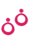 Deepa Gurnani Asta Beaded Hoop Drop Earrings