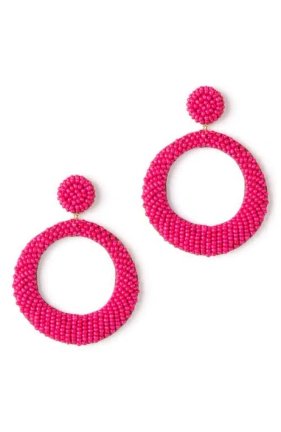 Deepa Gurnani Asta Beaded Hoop Drop Earrings