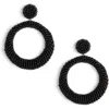 Deepa Gurnani Asta Beaded Hoop Drop Earrings In Black