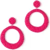 Deepa Gurnani Asta Beaded Hoop Drop Earrings In Fuchsia