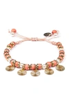 Deepa Gurnani Aviva Beaded Charm Bracelet In Coral