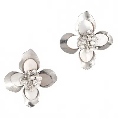 Deepa Gurnani Azura Earrings In Silver