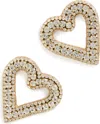 Deepa Gurnani Bia Earrings Heart In Silver In Gold