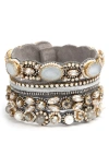 Deepa Gurnani Brixie Stack Bracelet In Gray
