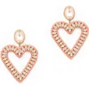 Deepa Gurnani Calluna Crystal & Beaded Heart Drop Earrings In Pink