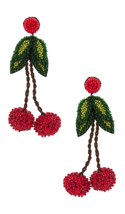 Deepa Gurnani Cherry Earrings In Red