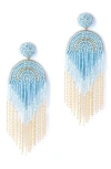 Deepa Gurnani Circe Beaded Fringe Drop Earrings