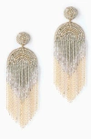 Deepa Gurnani Circe Beaded Fringe Drop Earrings