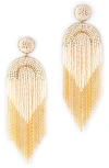 Deepa Gurnani Circe Beaded Fringe Drop Earrings