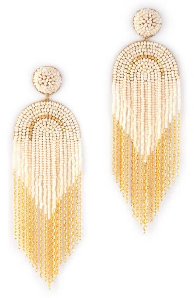Deepa Gurnani Circe Beaded Fringe Drop Earrings