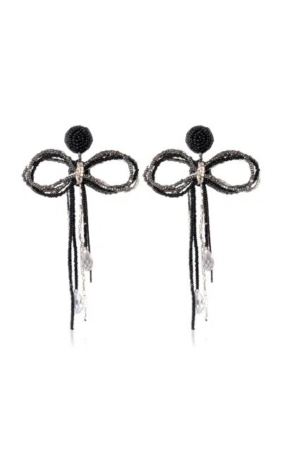 Deepa Gurnani Coquette Beaded Earrings In Black