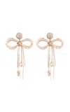 Deepa Gurnani Coquette Beaded Earrings In Nude