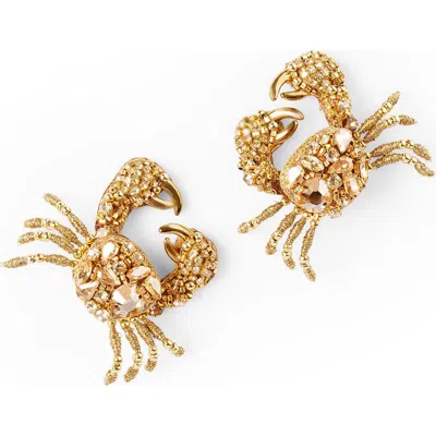 Deepa Gurnani Crab On Ice Post Earrings In Pink
