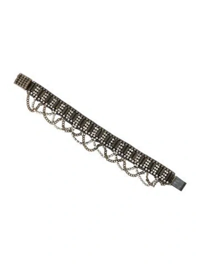 Pre-owned Deepa Gurnani Crystal Statement Wrap Bracelet In Multicolor