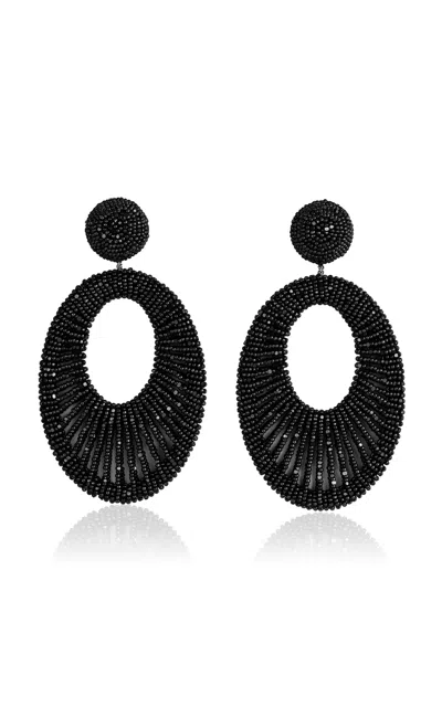 Deepa Gurnani Cypress Beaded Earrings In Black