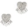 Deepa Gurnani Danira Crystal Heart Earrings In Silver