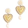 Deepa Gurnani Darling Beaded Drop Earrings In Gold