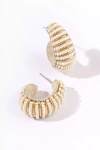 Deepa Gurnani Davon Beaded Hoop Earrings In Gold