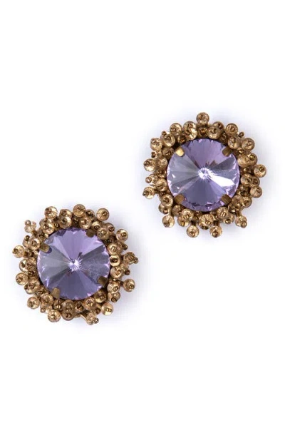 Deepa Gurnani Debbie Drop Earrings In Amethyst