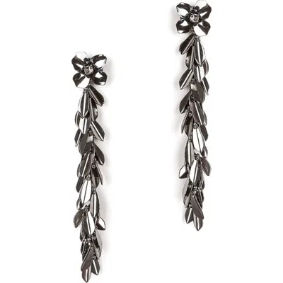 Deepa Gurnani Demeter Floral Drop Earrings In Gray