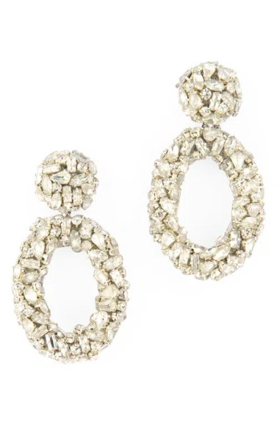 Deepa Gurnani Dinorah Crystal Drop Earrings In Metallic