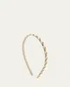 Deepa Gurnani Dita Beaded Glass Headband In Ivory