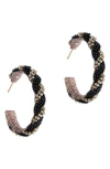 Deepa Gurnani Doris Hoop Earrings In Black