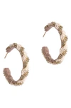 Deepa Gurnani Doris Hoop Earrings In Ivory