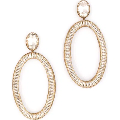 Deepa Gurnani Eaton Crystal Embellished Drop Earrings In Gold